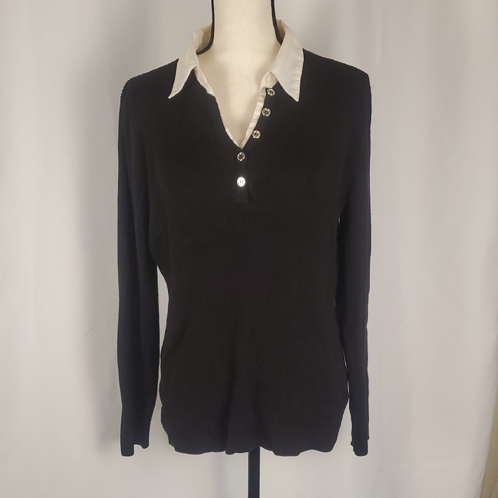 George Black and White Sweater Cozy and Stylish